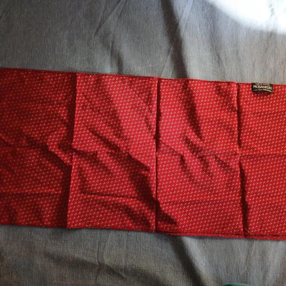 Men PKBANKEN Red & Gold Fashion Pattern Scarf 100% silk by WIN
